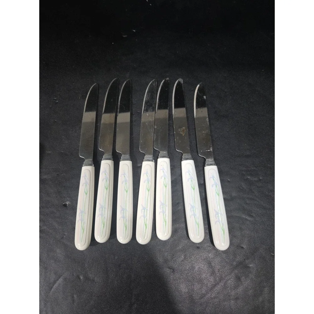 Corelle Shadow‎ Iris Cutlery, Set of 7 Knives, Flatware Collection, Kitchenware